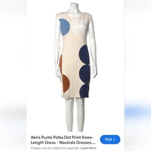 Akris Punto large polka dot sheath dress.